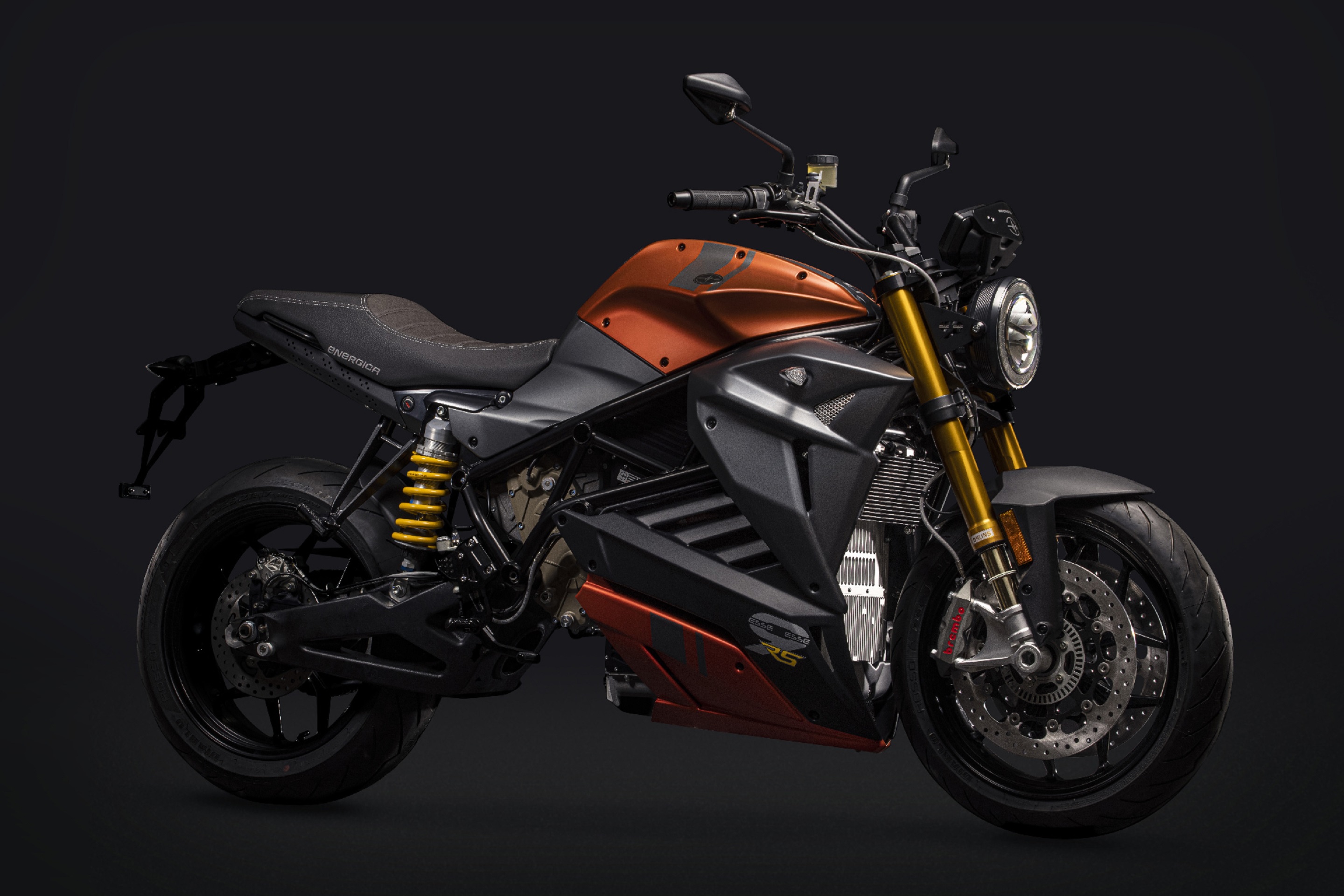 An orange-and-black 2022 Energica EsseEsse9+ RS