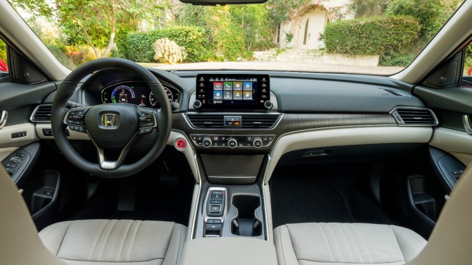a comfortable interior of a 2022 honda accord hybrid, all of the safety features you need at your fingertips