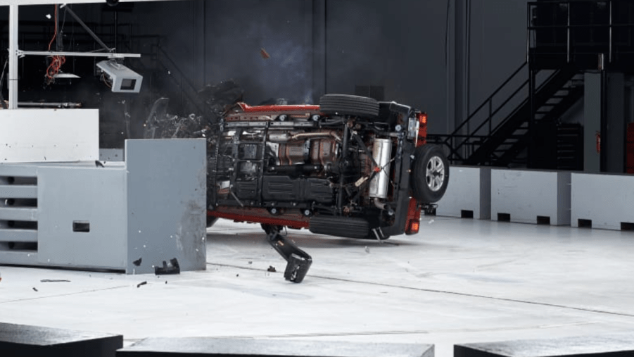 2022 Jeep Wrangler flipping during crash test