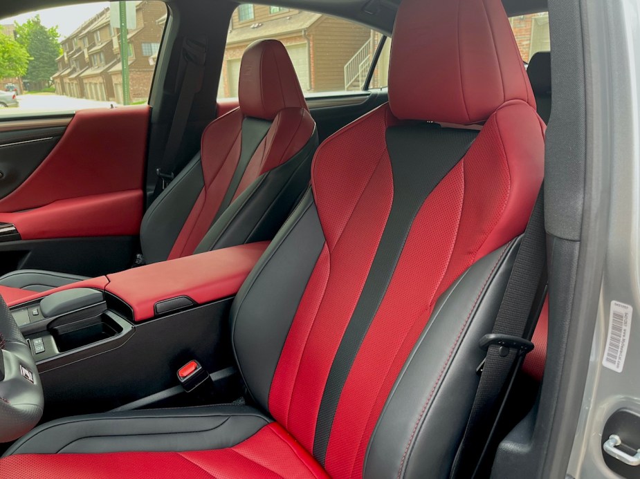 2022 Lexus ES 300h red and black front seats