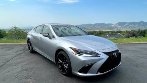 2022 Lexus ES 300h parked in the corner of a parking lot