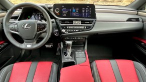 2022 Lexus ES300h F Sport red and black interior