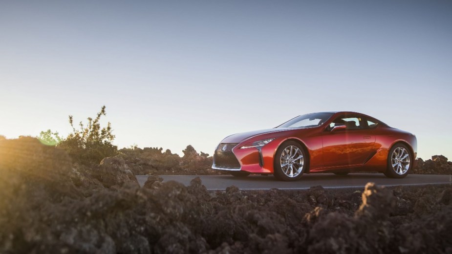 a red lexus lc 500, an undercover performance lexus and one of the fastest models they produce