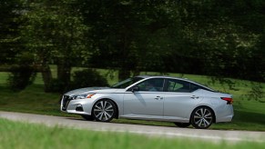 A silver 2022 Nissan Altima as one of the quietest cars available.