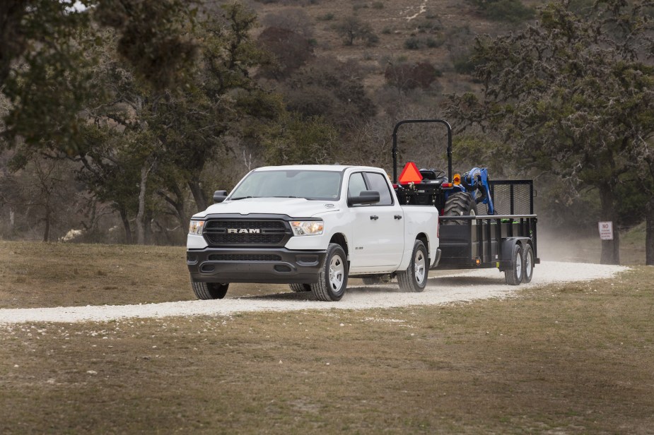 The base Ram Tradesman is Ram's work truck designed to get to job sites. 