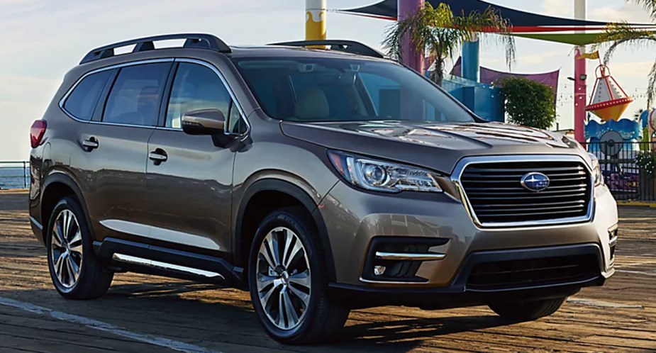 A brown 2022 Subaru Ascent midsize SUV is parked outdoors.