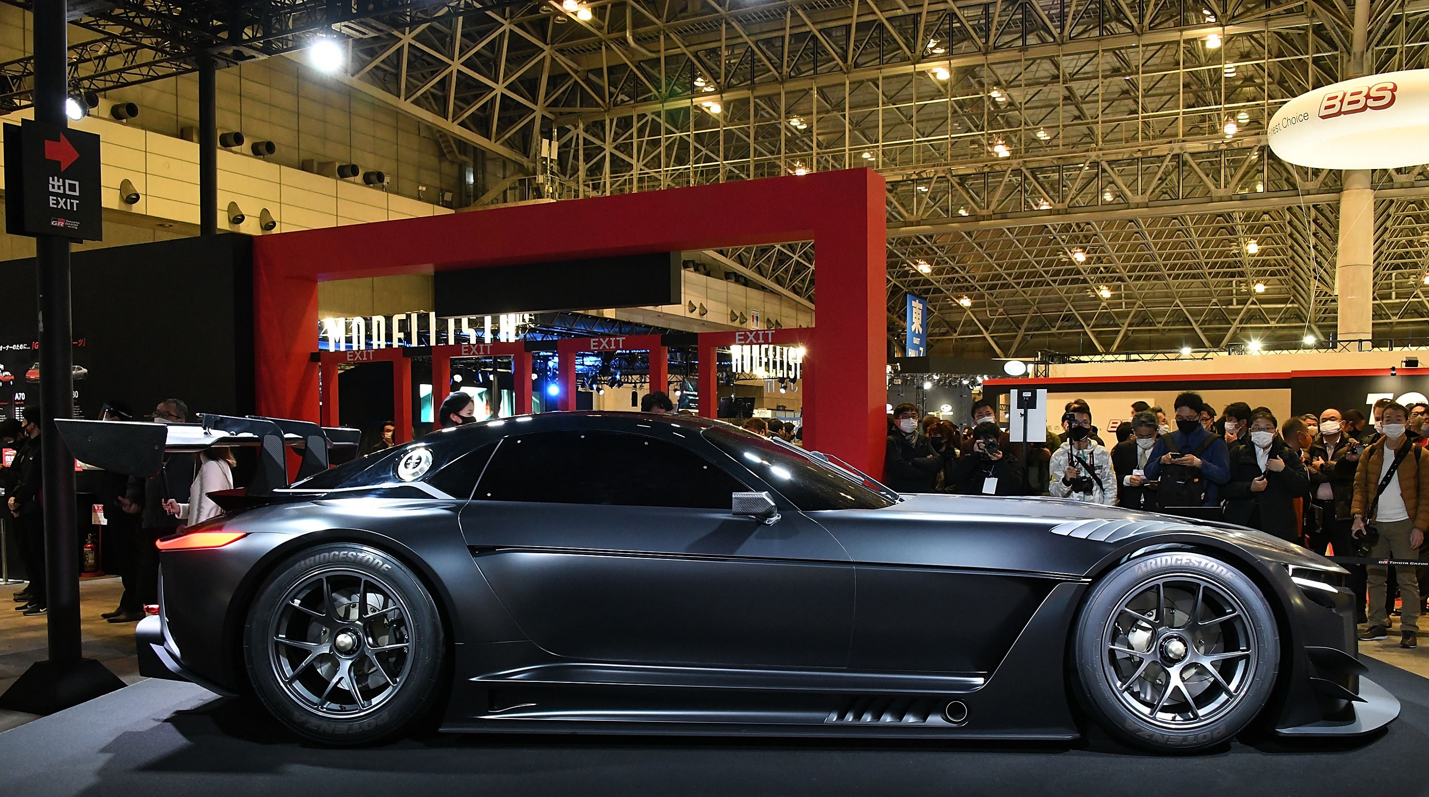 The side view of the 2022 Toyota GR GT3 Concept at the 2022 Tokyo Auto Salon
