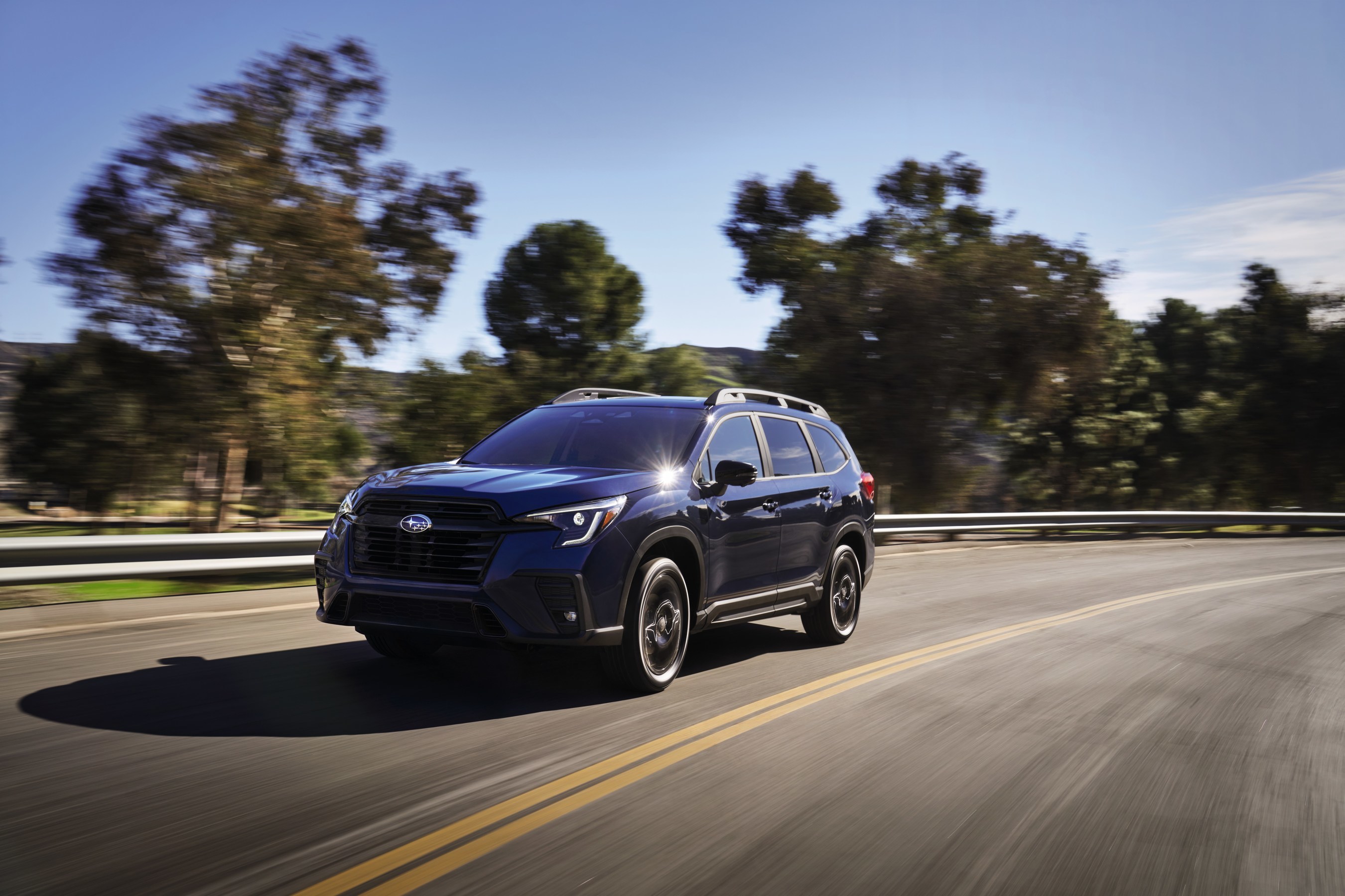 The 2023 Subaru Ascent on the road