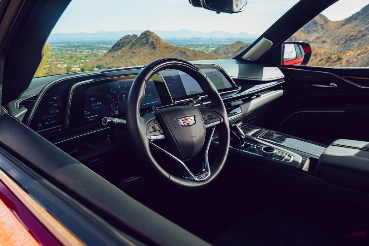 Cadillac doesn't give you boy racer trim. Instead, the interior is the same as the Platinum. 