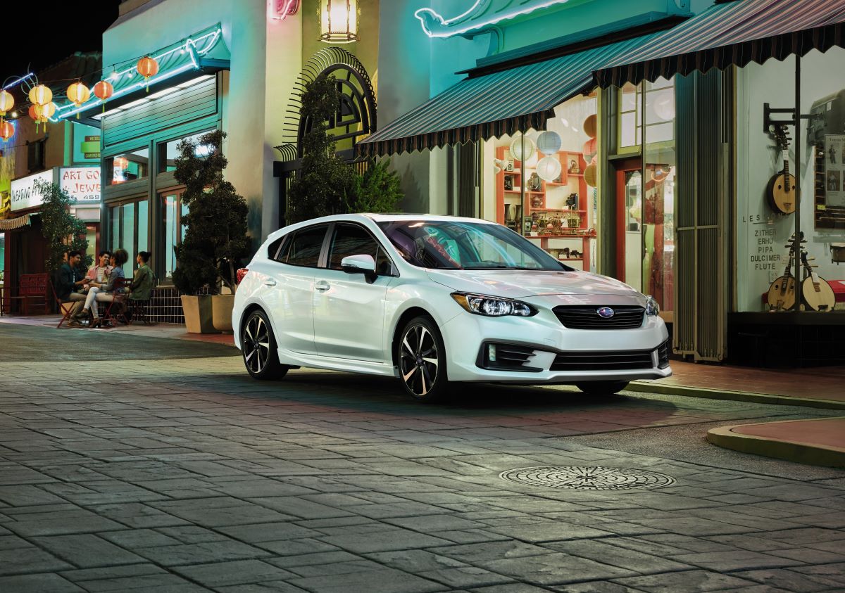 White Subaru Impreza. The 2023 Subaru Impreza should receive a full redesign