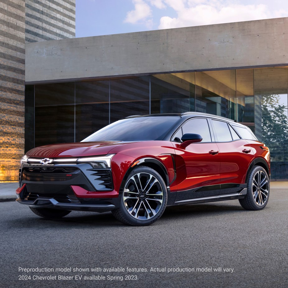 2024 Blazer SS SUV in red - everything we know about the all-electric performance crossover coming soon. 