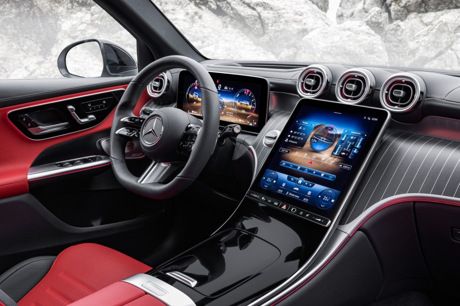 The interior of the 2023 Mercedes GLC showing the Off-Road Mode 