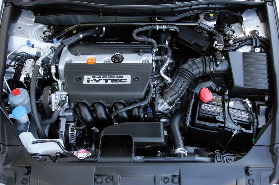 The 2.4-liter four-cylinder engine in an 8th-gen Honda Accord EX