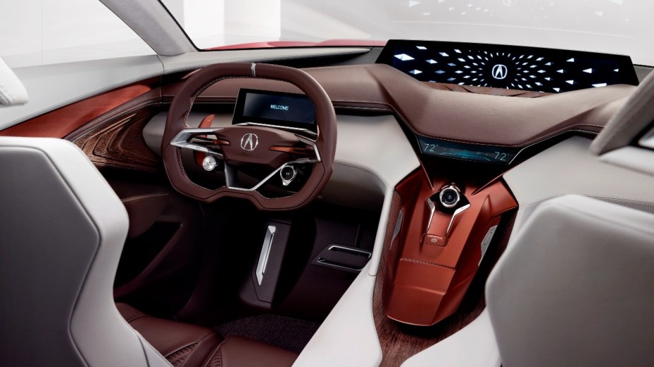 The luxurious and advanced interior of the acura precision concept, many design elements made the way to modern acura models