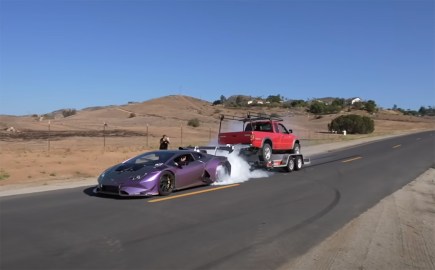 Watch a Twin-Turbo Lamborghini Attempt to Tow 10,000 Pounds