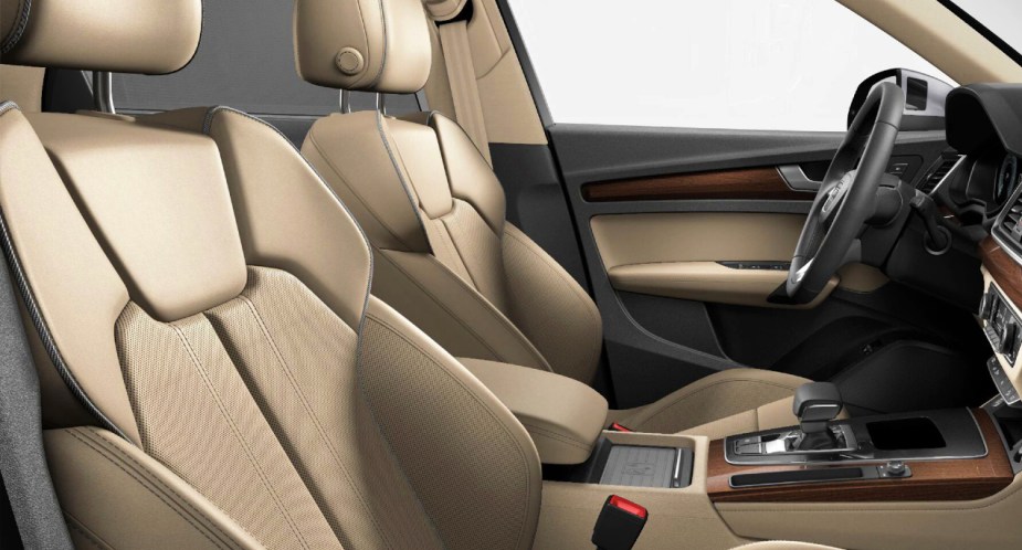 The interior of a 2022 Audi Q5 luxury compact SUV. 