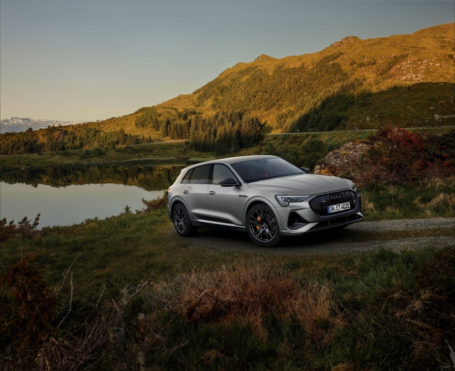 The Audi e-tron S line black edition all-electric luxury SUV - here's how to escape a car if the electronic door release fails.