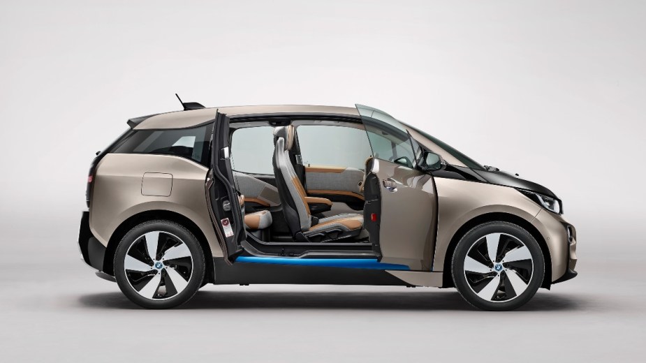 bmw i3 with the doors open showing off the interior