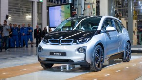 The BMW i3, here at a display, is the EV that loses value faster than any other EV.