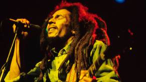 Bob Marley performing on stage