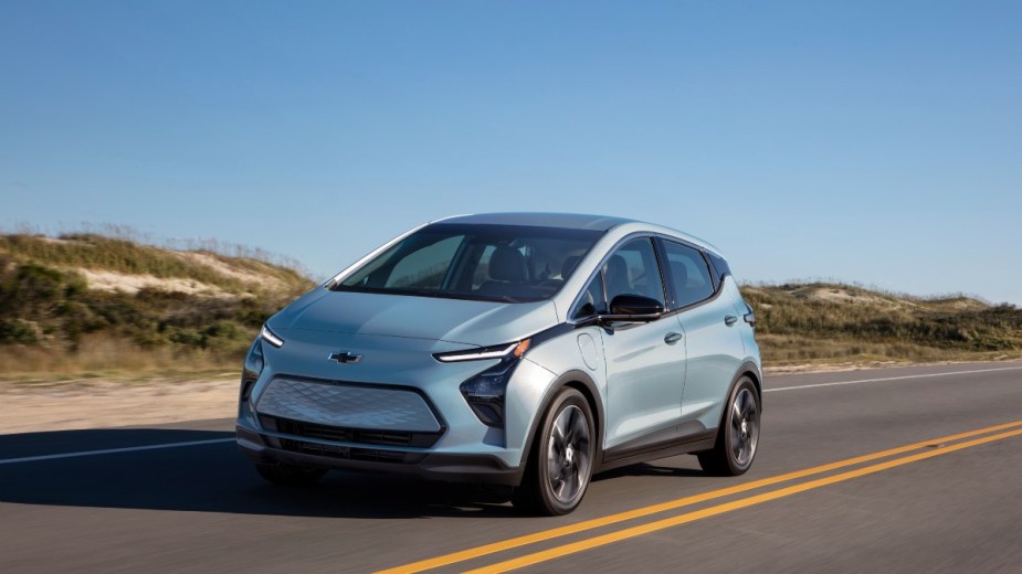 a new 2022 chevrolet bolt ev, the cheapest new electric car that will be ready for your summer adventure