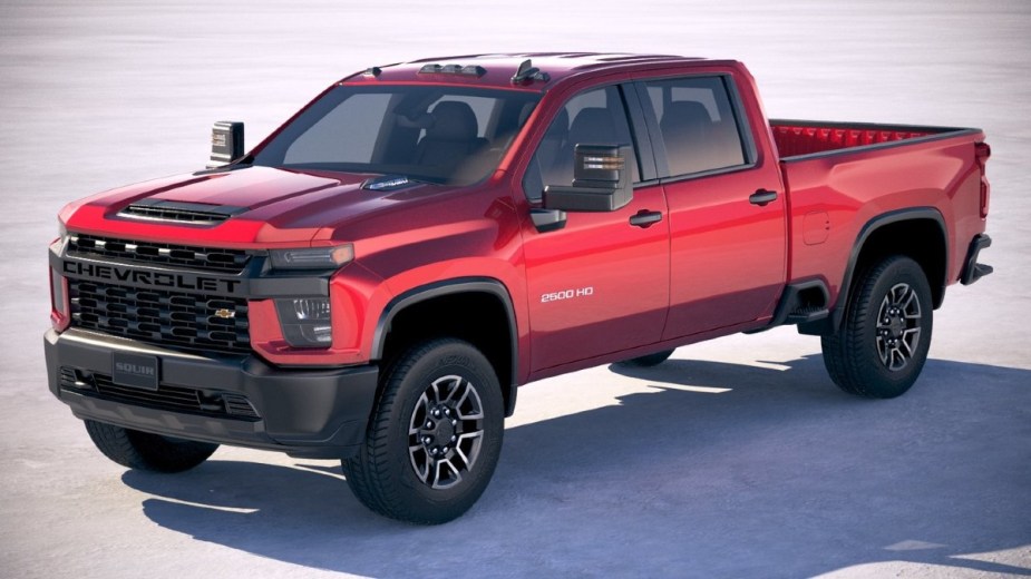 This red Chevrolet Silverado HD could be the 2024 version of this heavy-duty truck