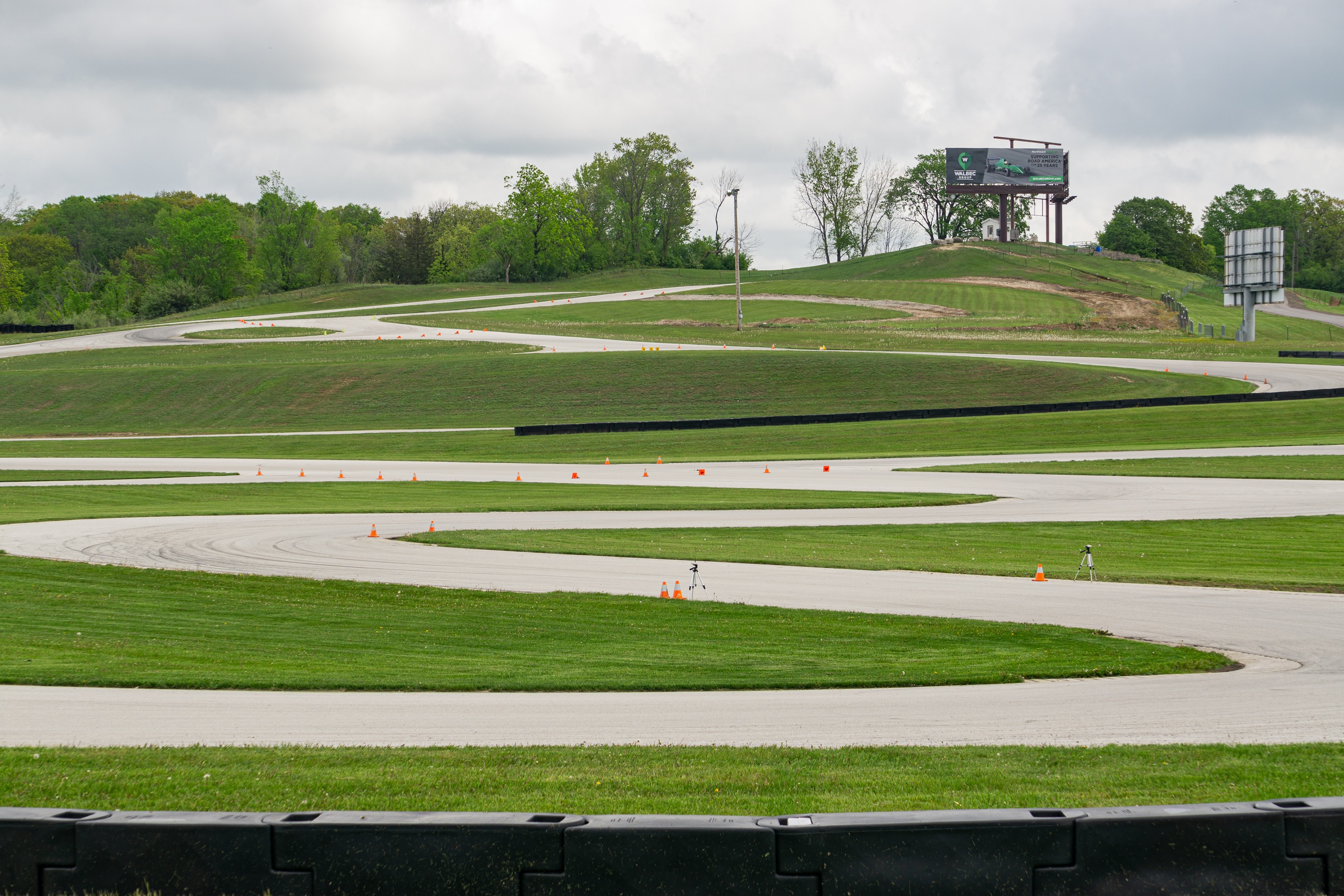 A close-up view of an autocross course laid out on Road America's go-kart track