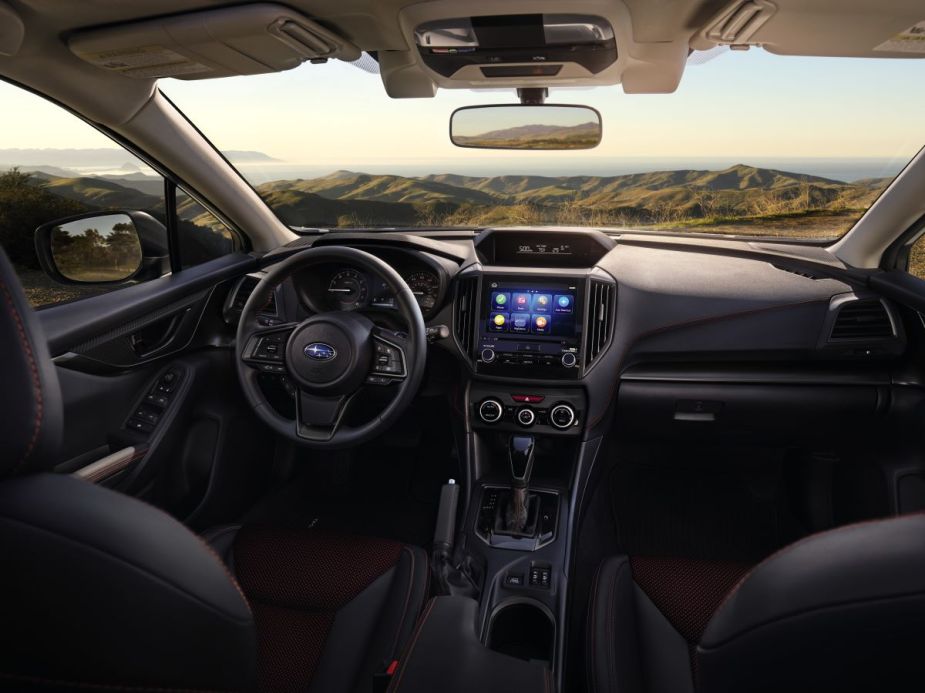 Dashboard and front seats in 2023 Subaru Crosstrek Special Edition, highlighting its release date and price