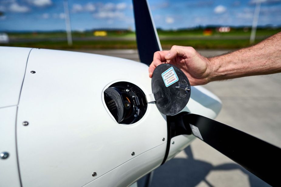 A charging port for an electric plane.