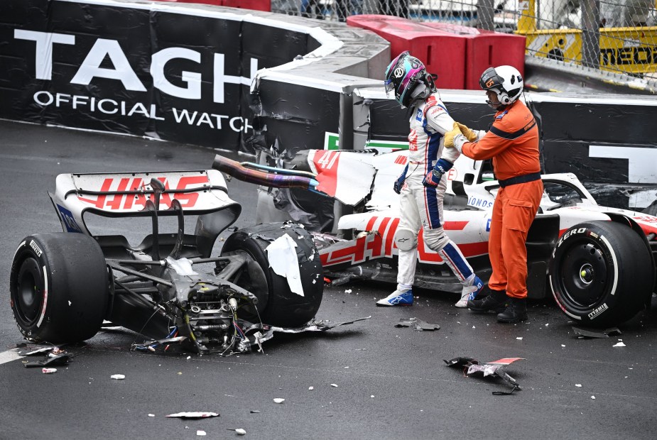 F1 cars breaking in half at Monaco