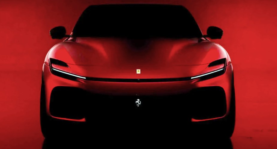 A red Ferrari SUV concept. 