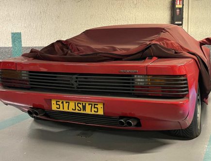 Someone Abandoned a 1989 Ferrari Testarossa in a Parking Deck
