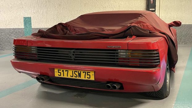 Someone Abandoned a 1989 Ferrari Testarossa in a Parking Deck
