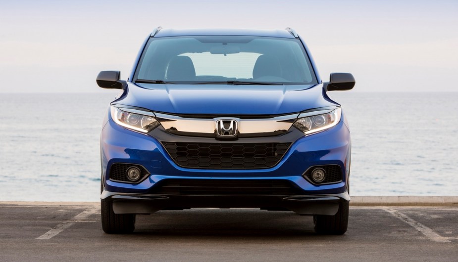 Front view of the blue 2022 Honda HR-V