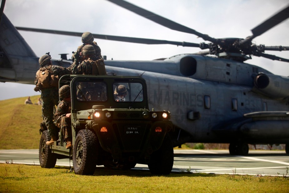 The Growler light tactical vehicle could be transported in a helicopter.