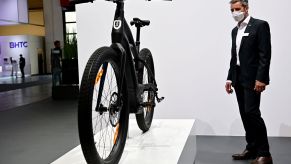 The Harley-Davidson Serial 1 e-bike presented during a press preview at the International Motor Show (IAA)