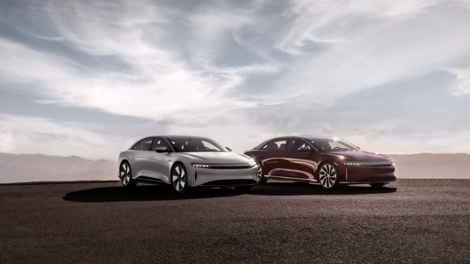 two different lucid air models, you could get behind the wheel of one of these models with thanks to lucid financial services