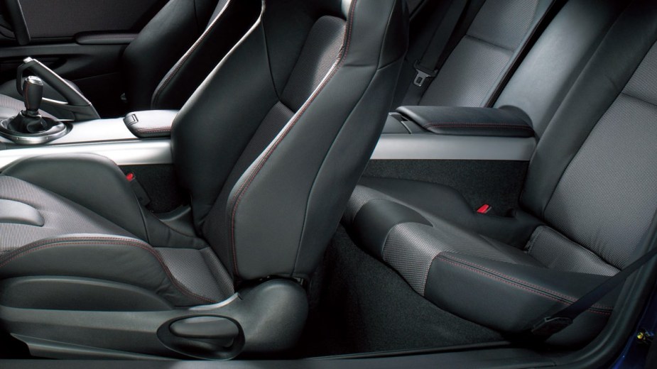 interior of a mazda rx8 which can be accessed by suicide doors