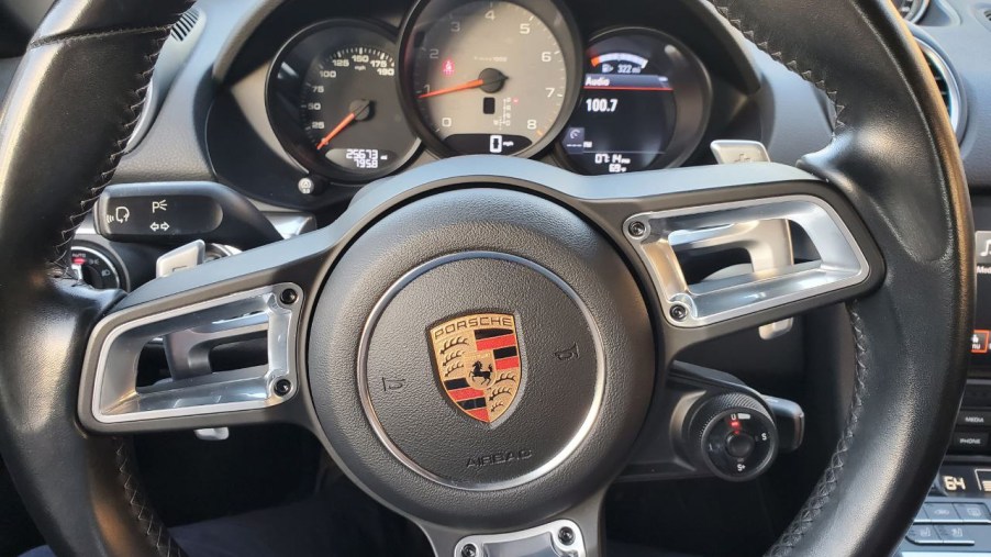 Porsche 718 Boxster S with PDK Dual Clutch Automatic Transmission Interior Driver Wheel