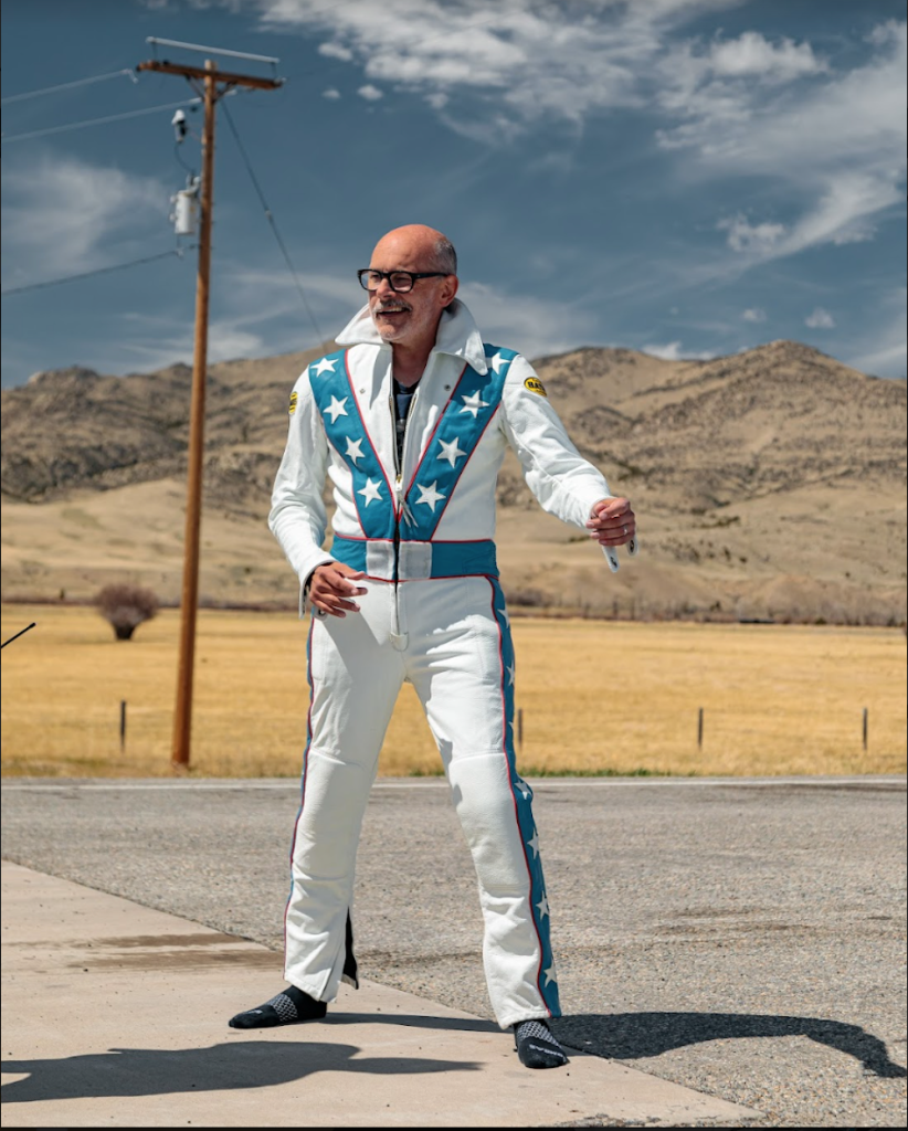 Rob Corddry in an Evel Knievel suit 