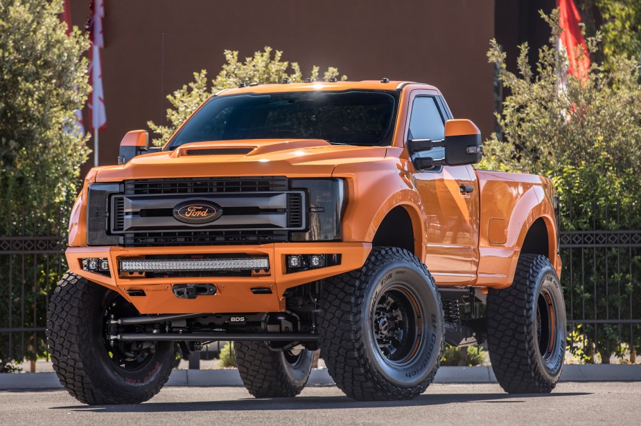 2017 orange Ford show truck for SEMA