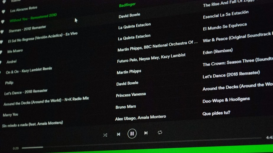 a spotify playlist on a computer, make one for your adventure