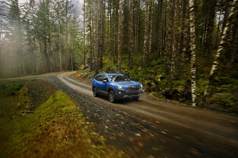 The Subaru Forester Wilderness, pictured here in blue, is one of the cheapest cars to insure