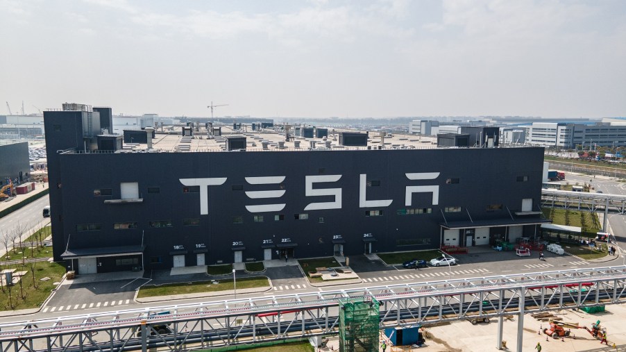 The Tesla Gigafactory in Shanghai, China makes Teslas like the banned cars.