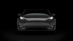 The Tesla Model 3, like this dark liveried example, is resistant to rolling over.