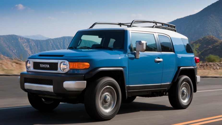 the toyota fj cruiser, an off-road ready sub with suicide doors