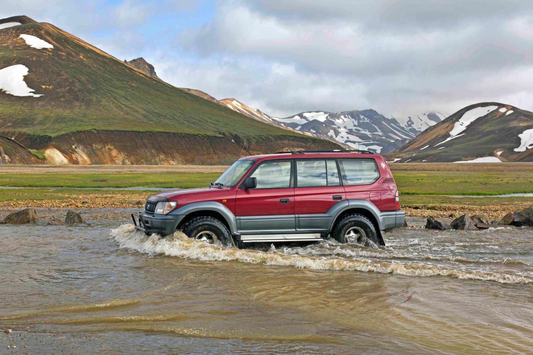 Is the Toyota Land Cruiser Colorado model pictured crossing a river in the Landmannalaugar Valley one of the best Land Cruiser years?