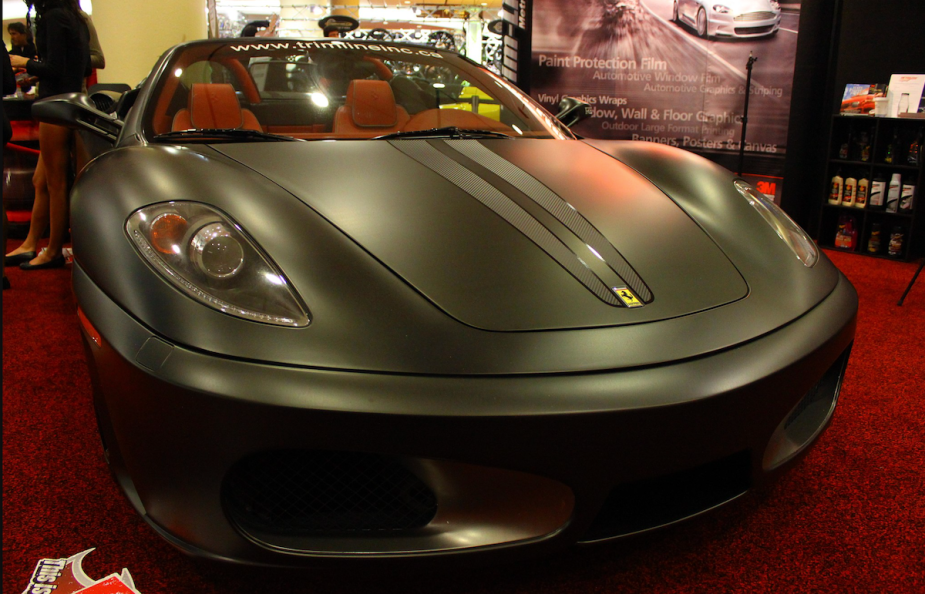 Vinyl Wrapped Ferrari in black