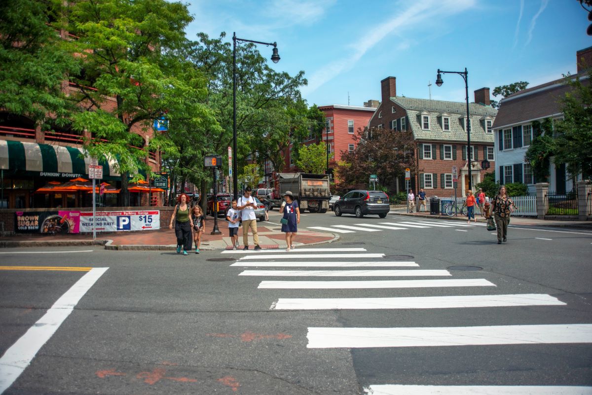 Crosswalk in downtown Boston