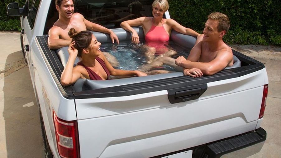 Inflatable pool for your pickup truck